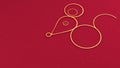 Image of a rat as a symbol of chinese new year in minimal style design on red background with copy space Royalty Free Stock Photo
