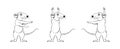 Image of arat cartoon sketch. The rat does gymnastics