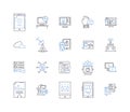 Image recognition line icons collection. Detection, Analysis, Recognition, Processing, Identification, Vision, Pattern