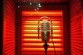 image of recording light sign outside podcast booth Royalty Free Stock Photo