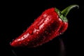 image of red chili pepper with a black background generative AI