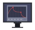 Image of red graph with two dots on monitor screen Musician vector icon flat isolated illustration. Royalty Free Stock Photo