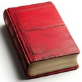 The image of a red hardcover book lying closed on a pristine white surface serves as a symbol of the profound potential Royalty Free Stock Photo