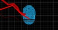 Image of red lines over biometric fingerprint