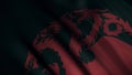 Image of red many-headed dragon on a black background of a Targaryen`s House standard. Game of Thrones