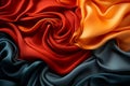 an image of a red orange and blue silk fabric Royalty Free Stock Photo