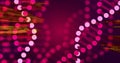Image of red shapes over dna strands