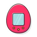 Image of a red tamagotchi. Vector illustration.