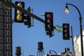 red traffic lights and security camera