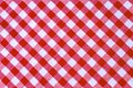 Red and White Plaid Textile Fabric Texture Background Royalty Free Stock Photo