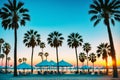 Redeo Los Angeles Vintge Palm Trees Vintage - clear summer skies made with Generative AI