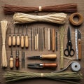The image reflects a focus on traditional basket making, showcasing the Royalty Free Stock Photo