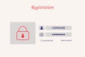 Image of registration on the site. Password and login management Royalty Free Stock Photo