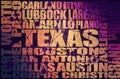 Texas state cities list Royalty Free Stock Photo