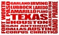 Texas state cities list Royalty Free Stock Photo