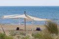 Image of relax on the beach with gazebo on the sand