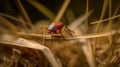 Tick Clinging to a Grass Straw, waiting for it\'s prey.