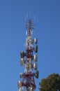 Repeater antennas located high up the mountain Royalty Free Stock Photo