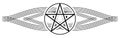 Pentacle tattoo on black decoration isolated Royalty Free Stock Photo