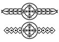 Celtic cross in bracelet, black and white, tattoo, isolated.