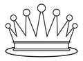 Crown, picture for children to be colored, isolated.