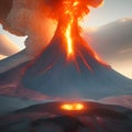 nature scenery with volcano errupting