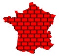 France brick wall, color, pattern, isolated.