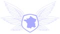 France in winged shield, colors, isolated.