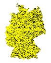 Germany with black spots, colors, isolated.