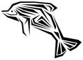 Dolphin tattoo in black and white isolated Royalty Free Stock Photo