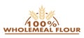 100% wholemeal flour, nutrition, health, food, english, isolated.