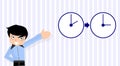 Daylight saving time, time change, clock, colours.