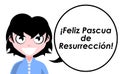 Happy Easter, girl, greetings, cartoon, spanish.