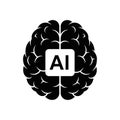 Vector art of artificial intelligence concept a stylized brain with the letters ai in a square, showcasing the power of technology Royalty Free Stock Photo