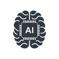Vector art of artificial intelligence in brain symbolizing the integration of ai technology with human intelligence and cognitive Royalty Free Stock Photo