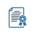 Vector art of a certificate of achievement, symbolizing accomplishment and recognition for outstanding performance or completion Royalty Free Stock Photo