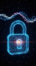 Cybersecurity Concept Digital Padlock with Network Connections, Data Protection Royalty Free Stock Photo