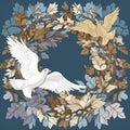 Commemorating the End of World War I with Doves, Laurel Wreaths, and Clocks