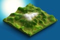 3d map isometric of mountain with vegetation and forest Royalty Free Stock Photo