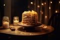 The freshly made cake on celebration, Generative AI