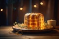 The freshly made cake on celebration, Generative AI