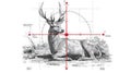 A tense and focused moment captured through the crosshairs of a rifleÃ¢â¬â¢s scope, with a deer in the targetÃ¢â¬â¢s sig Royalty Free Stock Photo