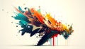 The image represents a series of splashes of color that expand on a white background, creating a lively and dynamic effect.