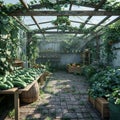 image of a ripe cucumber in the greenhouse