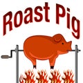 Roasted Pig Cartoon and Text