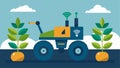 An image of a robotic device attached to a tractor using advanced technology to target and eliminate specific types of