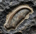 this is an image of a rock with a fossil like object embedded in it Royalty Free Stock Photo