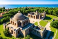 Ruins of byzantine Church of Saint Sophia (also known as the Old Bishopric) in the old town of Nessebar,