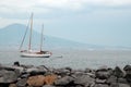 Sailboat sailing the coast Royalty Free Stock Photo