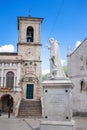 Saint Benedictus statue in Nursia Italy Marche